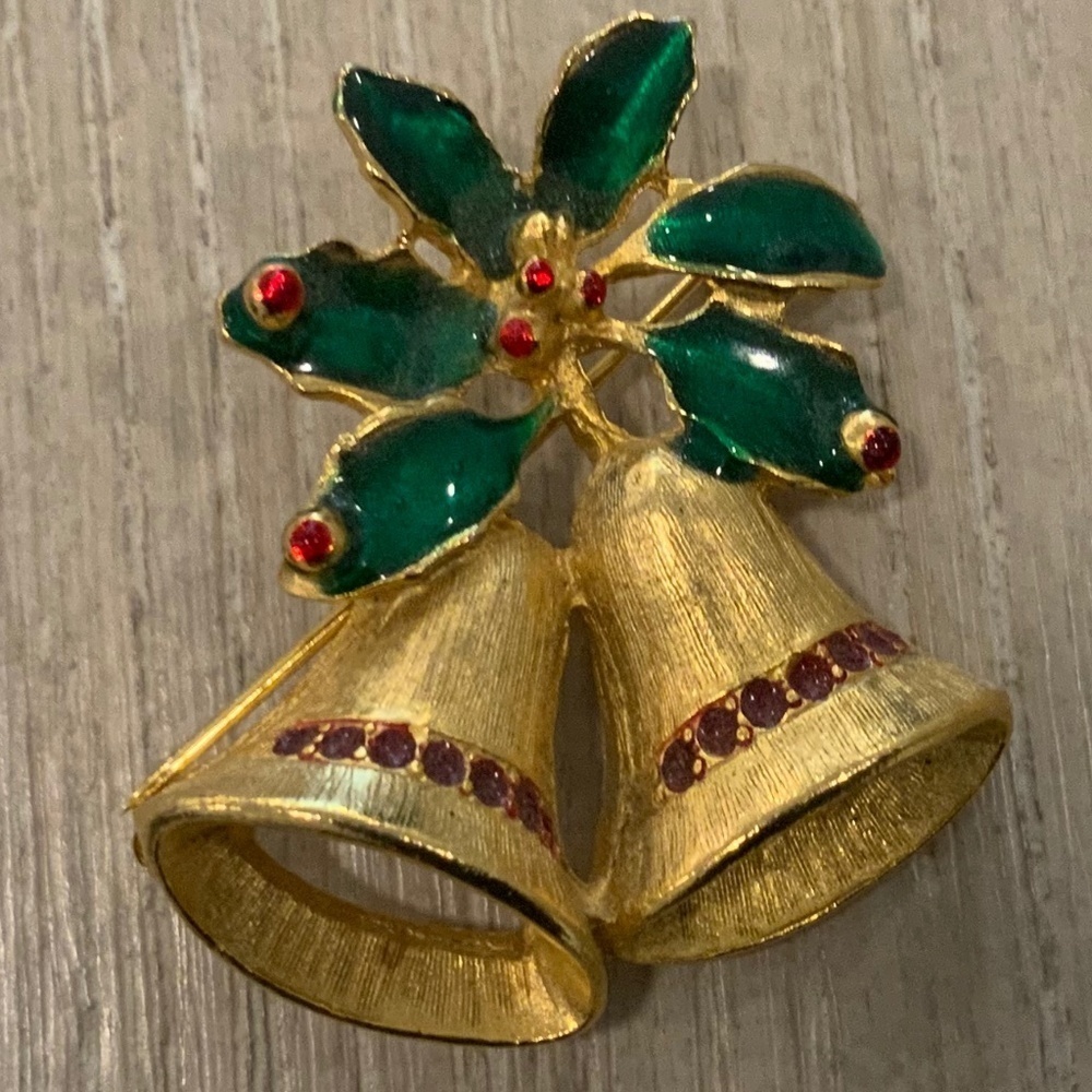 Vintage Christmas Bells Brooch